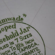 Load image into Gallery viewer, LARGE Early 20th Century Antique Grimwades White Hooped Household Jar or Canister. MEAL (in green letters)
