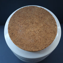 Load image into Gallery viewer, LARGE Early 20th Century Antique Grimwades White Hooped Household Jar or Canister. MEAL (in green letters)
