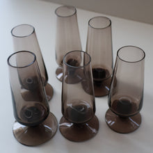 Load image into Gallery viewer, 1960s STROMA. Classic Scottish CAITHNESS GLASS Peat Coloured Liqueur or Shot Glasses
