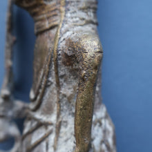 Load image into Gallery viewer, AFRICAN Benin Bronze, NIGERIA. Figurine / Sculpture of a Warrior Holding a Spear. 11 3/4 inches
