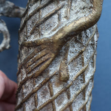 Load image into Gallery viewer, AFRICAN Benin Bronze, NIGERIA. Figurine / Sculpture of a Warrior Holding a Spear. 11 3/4 inches
