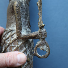 Load image into Gallery viewer, AFRICAN Benin Bronze, NIGERIA. Figurine / Sculpture of a Warrior Holding a Spear. 11 3/4 inches
