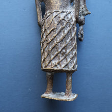 Load image into Gallery viewer, AFRICAN Benin Bronze, NIGERIA. Figurine / Sculpture of a Warrior Holding a Spear. 11 3/4 inches
