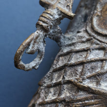 Load image into Gallery viewer, AFRICAN Benin Bronze, NIGERIA. Figurine / Sculpture of a Warrior Holding a Spear. 11 3/4 inches
