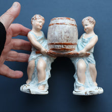 Load image into Gallery viewer, Antique WEDGWOOD &amp; Co., LTD Figurine. Two Children Carrying a Barrel. Unicorn Mark
