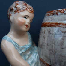 Load image into Gallery viewer, Antique WEDGWOOD &amp; Co., LTD Figurine. Two Children Carrying a Barrel. Unicorn Mark

