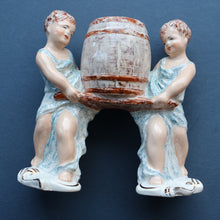 Load image into Gallery viewer, Antique WEDGWOOD &amp; Co., LTD Figurine. Two Children Carrying a Barrel. Unicorn Mark
