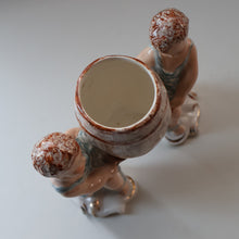 Load image into Gallery viewer, Antique WEDGWOOD &amp; Co., LTD Figurine. Two Children Carrying a Barrel. Unicorn Mark
