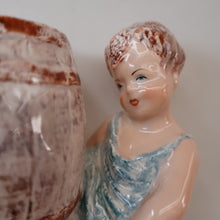 Load image into Gallery viewer, Antique WEDGWOOD &amp; Co., LTD Figurine. Two Children Carrying a Barrel. Unicorn Mark
