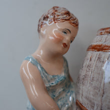 Load image into Gallery viewer, Antique WEDGWOOD &amp; Co., LTD Figurine. Two Children Carrying a Barrel. Unicorn Mark

