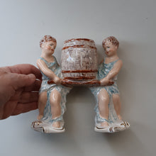 Load image into Gallery viewer, Antique WEDGWOOD &amp; Co., LTD Figurine. Two Children Carrying a Barrel. Unicorn Mark
