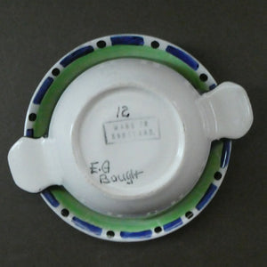 Rarer Bough Pottery ART DECO Ceramic Quaichs and Matching Underplates. Painted by Elizabeth Amour 1920s