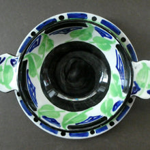 Load image into Gallery viewer, Rarer Bough Pottery ART DECO Ceramic Quaichs and Matching Underplates. Painted by Elizabeth Amour 1920s
