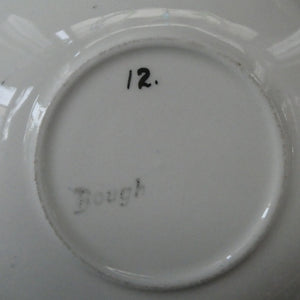 Rarer Bough Pottery ART DECO Ceramic Quaichs and Matching Underplates. Painted by Elizabeth Amour 1920s