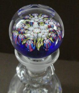 Vintage Perthshire Millefiori Inkwell or Perfume Bottle (PP83). 7 1/2 inches in height