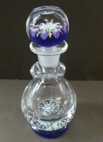 Vintage Perthshire Millefiori Inkwell or Perfume Bottle (PP83). 7 1/2 inches in height