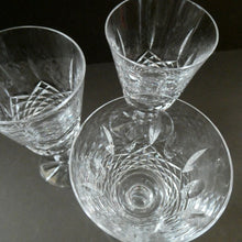 Load image into Gallery viewer, SET OF SIX. Vintage Waterford Crystal KENMARE (Cut) Stemmed CLARET Glasses. 6 inches
