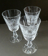 Load image into Gallery viewer, SET OF SIX. Vintage Waterford Crystal KENMARE (Cut) Stemmed CLARET Glasses. 6 inches
