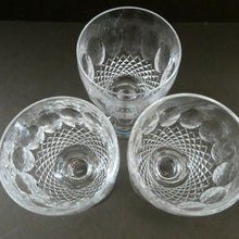 Load image into Gallery viewer, THREE Vintage Waterford Crystal COLLEEN (Short Stem Cut) Water Goblets / G&amp;T Glasses
