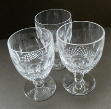 Load image into Gallery viewer, THREE Vintage Waterford Crystal COLLEEN (Short Stem Cut) Water Goblets / G&amp;T Glasses
