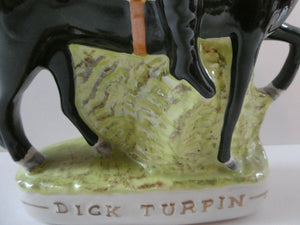 Smaller Pair. 19th Century Antique Staffordshire HIGHWAYMEN Figurines of Dick Turpin and Tom King