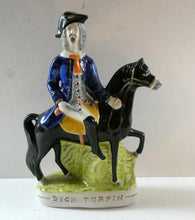 Load image into Gallery viewer, Smaller Pair. 19th Century Antique Staffordshire HIGHWAYMEN Figurines of Dick Turpin and Tom King
