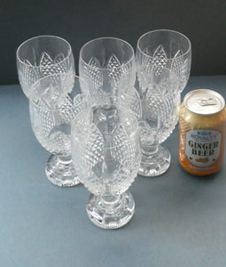 Rare SET OF SIX: Edinburgh Crystal Millennium Collection. Short Chunky Wine Goblets: 5 7/8 inches