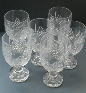 Rare SET OF SIX: Edinburgh Crystal Millennium Collection. Short Chunky Wine Goblets: 5 7/8 inches