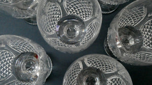 Rare SET OF SIX: Edinburgh Crystal Millennium Collection. Short Chunky Wine Goblets: 5 7/8 inches