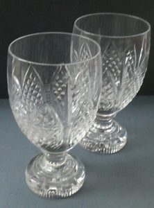 Rare SET OF SIX: Edinburgh Crystal Millennium Collection. Short Chunky Wine Goblets: 5 7/8 inches