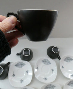 Vintage 1950s TERRANCE CONRAN Nature Study Set of Espresso Cups and Saucers