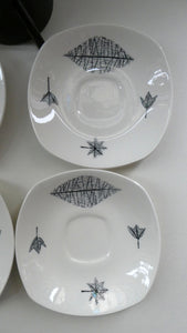 Vintage 1950s TERRANCE CONRAN Nature Study Set of Espresso Cups and Saucers