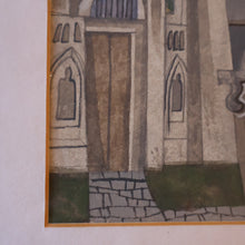 Load image into Gallery viewer, 1994 Richard Norman Painting (RSW). Moonlit Churchyard; Gouache on paper SIGNED
