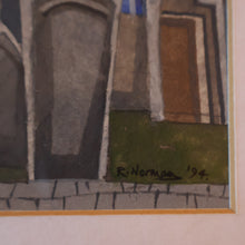 Load image into Gallery viewer, 1994 Richard Norman Painting (RSW). Moonlit Churchyard; Gouache on paper SIGNED
