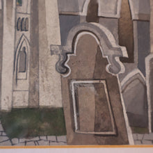 Load image into Gallery viewer, 1994 Richard Norman Painting (RSW). Moonlit Churchyard; Gouache on paper SIGNED
