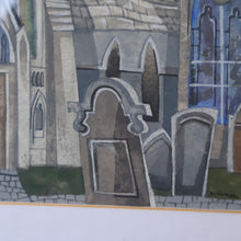 Load image into Gallery viewer, 1994 Richard Norman Painting (RSW). Moonlit Churchyard; Gouache on paper SIGNED
