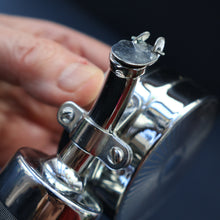 Load image into Gallery viewer, Vintage 1950s MUSICAL Chrome Drinks Pourer by DECANTATA. Winds Up and Plays Auld Lang Syne

