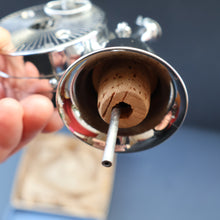 Load image into Gallery viewer, Vintage 1950s MUSICAL Chrome Drinks Pourer by DECANTATA. Winds Up and Plays Auld Lang Syne

