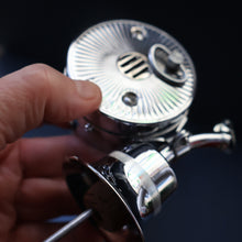 Load image into Gallery viewer, Vintage 1950s MUSICAL Chrome Drinks Pourer by DECANTATA. Winds Up and Plays Auld Lang Syne

