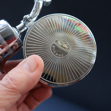 Load image into Gallery viewer, Vintage 1950s MUSICAL Chrome Drinks Pourer by DECANTATA. Winds Up and Plays Auld Lang Syne

