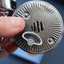 Load image into Gallery viewer, Vintage 1950s MUSICAL Chrome Drinks Pourer by DECANTATA. Winds Up and Plays Auld Lang Syne

