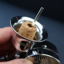 Load image into Gallery viewer, Vintage 1950s MUSICAL Chrome Drinks Pourer by DECANTATA. Winds Up and Plays Auld Lang Syne


