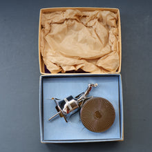Load image into Gallery viewer, Vintage 1950s MUSICAL Chrome Drinks Pourer by DECANTATA. Winds Up and Plays Auld Lang Syne

