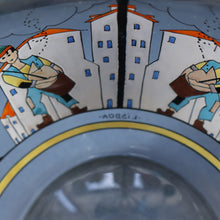 Load image into Gallery viewer, Large &amp; UNIQUE 1950s Portuguese Hand-Painted Large Glass Jug - with Comical Design Featuring People of Lisbon
