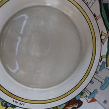 Load image into Gallery viewer, Large &amp; UNIQUE 1950s Portuguese Hand-Painted Large Glass Jug - with Comical Design Featuring People of Lisbon
