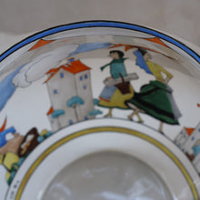 Load image into Gallery viewer, Large &amp; UNIQUE 1950s Portuguese Hand-Painted Large Glass Jug - with Comical Design Featuring People of Lisbon
