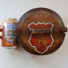 Load image into Gallery viewer, Antique SCANDINAVIAN Folk Art Bentwood Tine / Svepask Box with Crowned Lion Crest on the Lid
