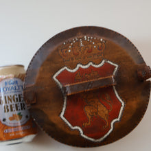 Load image into Gallery viewer, Antique SCANDINAVIAN Folk Art Bentwood Tine / Svepask Box with Crowned Lion Crest on the Lid
