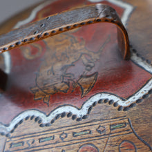 Load image into Gallery viewer, Antique SCANDINAVIAN Folk Art Bentwood Tine / Svepask Box with Crowned Lion Crest on the Lid
