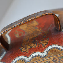 Load image into Gallery viewer, Antique SCANDINAVIAN Folk Art Bentwood Tine / Svepask Box with Crowned Lion Crest on the Lid
